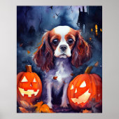 Halloween Cavalier King Charles Spaniel Pumpkins Poster (Vorne)