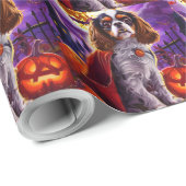 Halloween Cavalier King Vampire Pumpkins Beängstig Geschenkpapier (Rolleneckpunkt)
