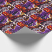 Halloween Cavalier King Vampire Pumpkins Beängstig Geschenkpapier (Ecke)