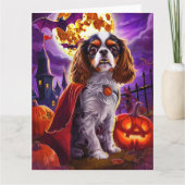 Halloween Cavalier King Vampire Pumpkins Beängstig Karte (Vorderseite)