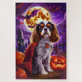 Halloween Cavalier King Vampire Pumpkins Beängstig Puzzle (Vertikal)