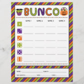 Halloween Celebration Bunco Game Score Card (Vorderseite)