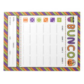 Halloween Celebration Bunco Game Score Card Notizblock (Vorderseite)