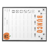 Halloween Celebration Bunco Game Score Card Notizblock (Vorderseite)