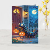 Halloween Centipede Trick oder Behandlung Karte (Gelbe Blume)