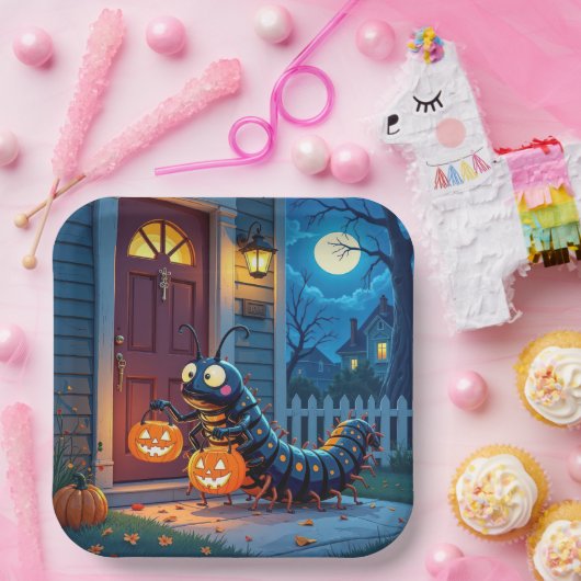 Halloween Centipede Trick oder Behandlung Pappteller (Party)