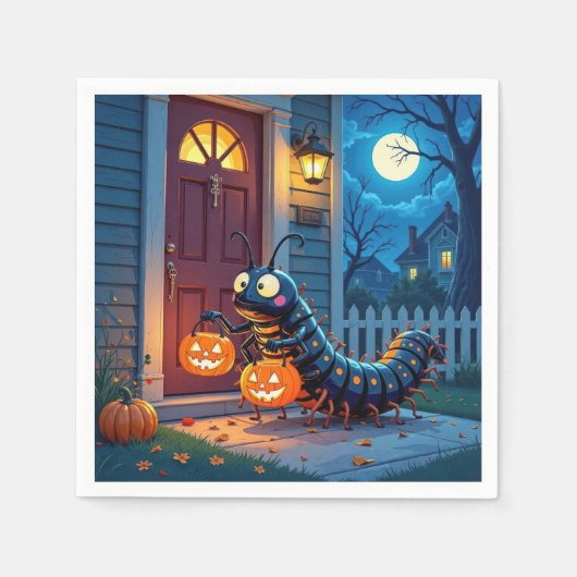 Halloween Centipede Trick oder Behandlung Serviette (Vorderseite)