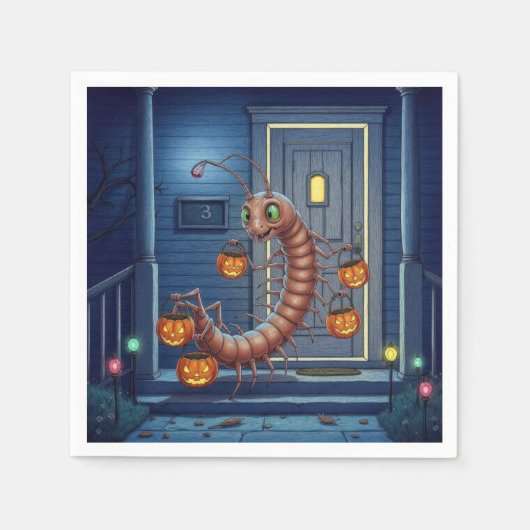 Halloween Centipede Trick or Treater Serviette (Vorderseite)