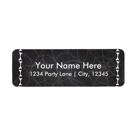 Halloween Chalk Bones Party Address Labels (Vorne)