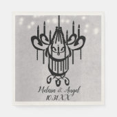 Halloween Chandelier and Lights Greystone Wedding Serviette (Vorderseite)