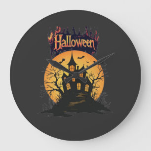 Halloween-Chaos / Gruselige Jahreszeit Große Wanduhr