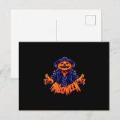 Halloween character jack o lanterror postkarte (Vorne/Hinten)