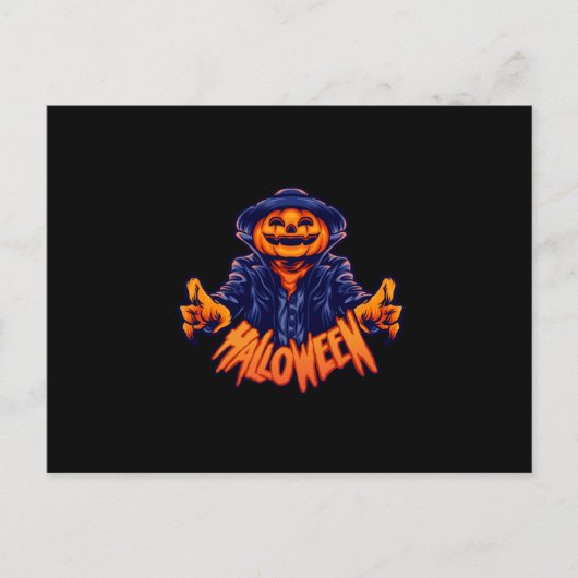 Halloween character jack o lanterror postkarte (Vorderseite)