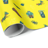 Halloween Character Pattern Geschenkwrap 🦇 🕸️ Geschenkpapier (Rolleneckpunkt)