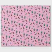 Halloween Character Pattern Geschenkwrap 🦇 🕸️ Geschenkpapier (Flach)