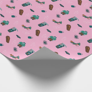 Halloween Character Pattern Geschenkwrap 🦇 🕸️ Geschenkpapier