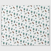 Halloween Character Pattern Geschenkwrap 🦇 🕸️ Geschenkpapier (Flach)