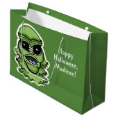 Halloween Characters custom text Large Geschenktas Große Geschenktüte (Vorderseite Schrägansicht)