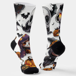 Halloween Characters Digital Art Socken