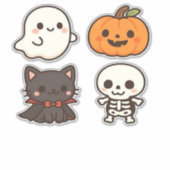 Halloween Characters � Ghost, Pumpkin, Black Cat & Aufkleber (Vorderseite)