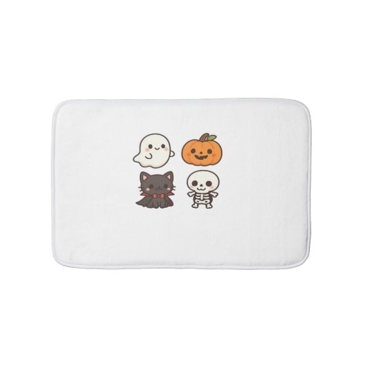 Halloween Characters - Ghost, Pumpkin, Black Cat & Badematte (Vorderseite)