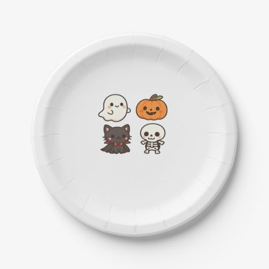 Halloween Characters - Ghost, Pumpkin, Black Cat & Pappteller (Vorderseite)