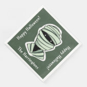 Halloween Characters individuelle Name, Text & Far Serviette (Ecke)