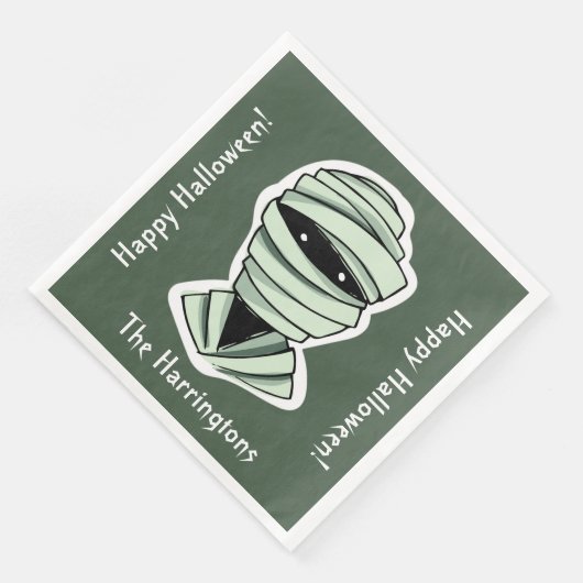 Halloween Characters individuelle Name, Text & Far Serviette (Ecke)