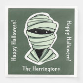 Halloween Characters individuelle Name, Text & Far Serviette (Vorderseite)