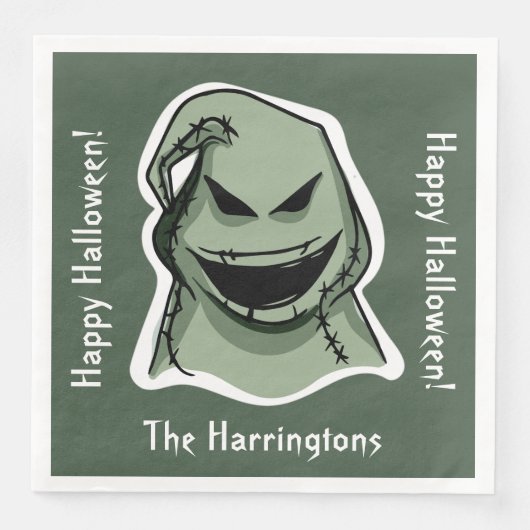 Halloween Characters individuelle Name, Text & Far Serviette (Vorderseite)