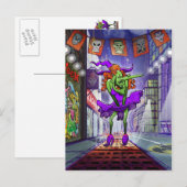 Halloween Charming Hexe Postkarte (Vorne/Hinten)