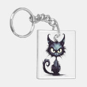 Halloween Chat #2 Digitale Kunst Schlüsselanhänger (Vorderseite links)