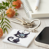 Halloween Chat #2 Digitale Kunst Schlüsselanhänger (Vorderseite rechts)