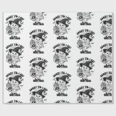 Halloween Chat Beängstigend, bis ich Kaffee bekomm Geschenkpapier (Flach)