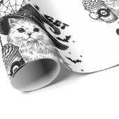 Halloween Chat Beängstigend, bis ich Kaffee bekomm Geschenkpapier (Rolleneckpunkt)