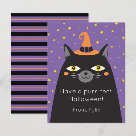 Halloween-Chat-Karte für Kinder (Vorne/Hinten)