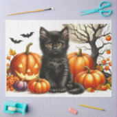 Halloween Chat mit Pumpkins Dekoupage Tissue Seidenpapier (Basteln)