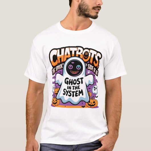🤖 Halloween Chatbot AI Funny Ghost in 👻 🎃 T-Shirt (Vorderseite)