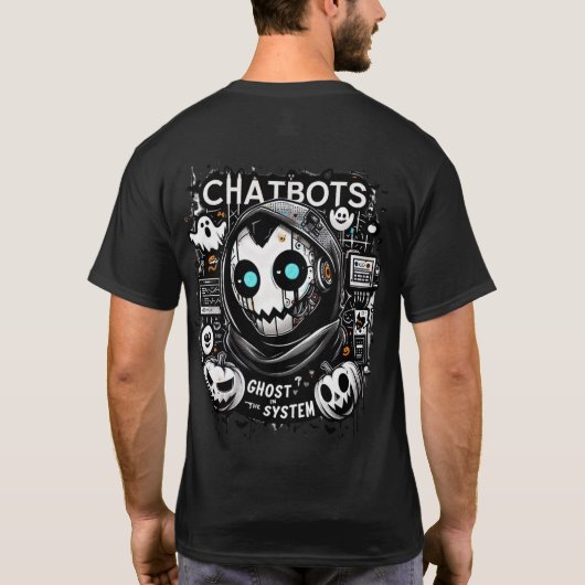 🤖 Halloween Chatbot AI Funny Ghost in 👻 🎃 T-Shirt (Rückseite)