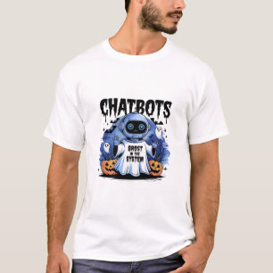 🤖 Halloween Chatbot AI Funny Ghost in 👻 🎃 T-Shirt
