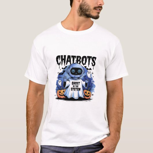🤖 Halloween Chatbot AI Funny Ghost in 👻 🎃 T-Shirt (Vorderseite)