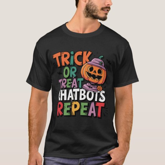 🤖 Halloween Chatbot AI Funny Trick oder Treat 👻  T-Shirt (Vorderseite)
