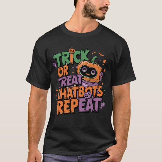 🤖 Halloween Chatbot AI Funny Trick oder Treat 👻  T-Shirt (Vorderseite)