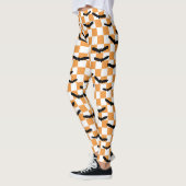 Halloween Checkerboard Spooky Fledermäuse Moderner Leggings (Links)