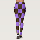 Halloween Checkered Black and Lila Patterns Leggings (Rückseite)