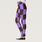 Halloween Checkered Black and Lila Patterns Leggings (Links)