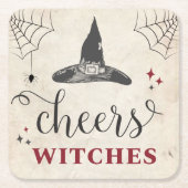 Halloween Cheers Witches Funny Junggeselinnen-Absc Rechteckiger Pappuntersetzer (Vorderseite)