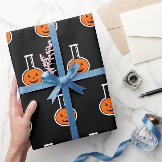 Halloween Chemical Pumpkin Wrapping Paper Geschenkpapier (Schenken)