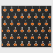 Halloween Chemical Pumpkin Wrapping Paper Geschenkpapier (Flach)