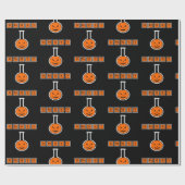 Halloween Chemical Spooky Pumpkin Wrapping Paper Geschenkpapier (Flach)
